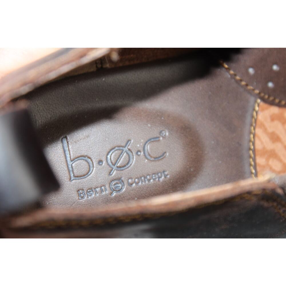 BOC Born‎ Stefana Brown Leather Wedge Clog Booties Low Cut Pull On Size 8M - Picture 6 of 8
